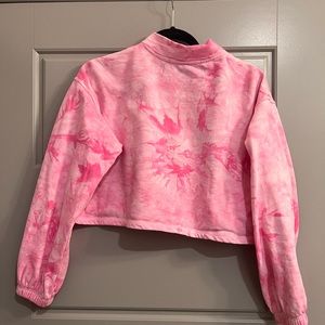 Croppped pink quarter zip